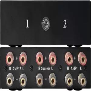 아즈두우 양방향 앰프 스피커 셀렉터 2(1)-in-1(2)-아웃 스위처 AMP A/B 스위치 스플리터 2포트