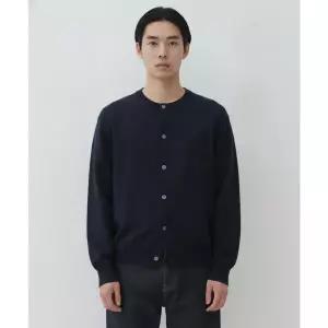 MUSINSA STANDARD 워셔블 수피마 코튼 라운드 넥 가디건 [네이비]