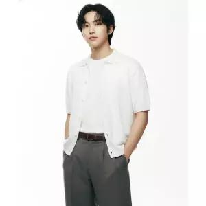 MUSINSA STANDARD [이도현 PICK]워셔블 수피마 코튼 칼라드 반소매 가디건 [아이보리]