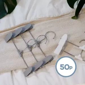 보노하우스 어반 스마트 논슬립 바지걸이 50P 화이트 그레이 튼튼한 집게 바지걸이
