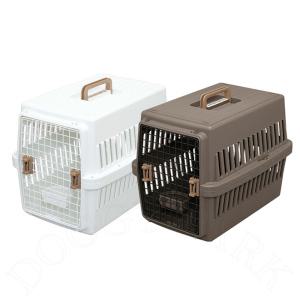 리뉴얼 에어트래블 애견캐리어(중) ATC-670 강아지 켄넬 화이트/브라운 플라스틱 이동장