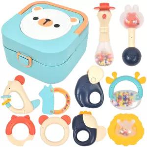 R 멜로디 북극곰 보관함 딸랑이 치발기 10종 세트 rt986 0개월 신생아 KC인증 출산 돌 선물