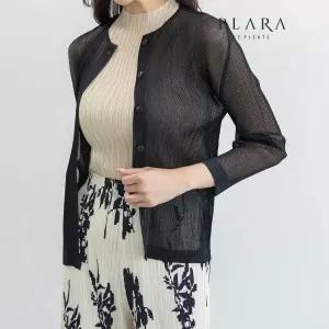 플라라 (88까지)플리츠메쉬홀버튼가디건