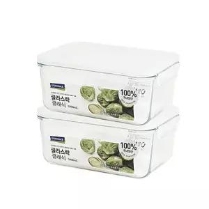 글라스락 클래식 화이트에디션 직사각 1900ml 2개세트