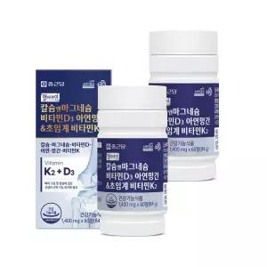 [롯데백화점]종근당 [종근당] 칼슘 앤 마그네슘 비타민D 아연 망간 비타민K2 60정 2박스(4개월분)