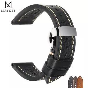 호환  MAIKES 수제 시계 밴드 Tudor Watchbands 용 나비 버클 팔찌가있는 암소 가죽 시계 스트랩