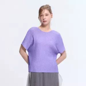 [플리츠미] 헤링본 텍스처 플리츠 티셔츠_EPTSM026053