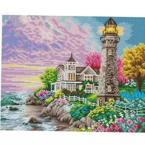 보석비즈 등대가 있는 풍경 (캔버스) 보석십자수 40x50