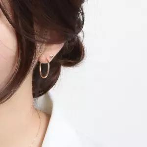 (다올)골드필드 귀걸이 14K 기본 20mm 파이프 후프 링