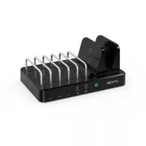 PD 카페 호텔 7in1USB유무선멀티충전기 QC3.0고속충전