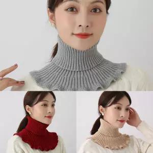 사이소 페이크 목폴라 니트 물결 여성 공갈목폴라 넥워머