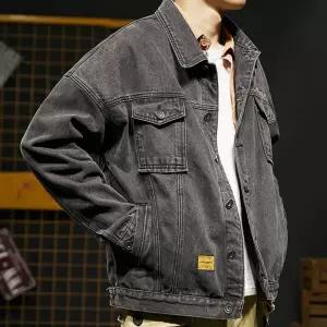 남자 흑청자켓 대학생 캠퍼스 패션 코디 봄아우터 [BAR37714]