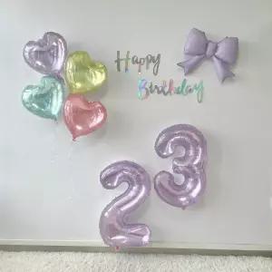 스테이유 생일 파티 크리스탈 숫자 풍선 세트