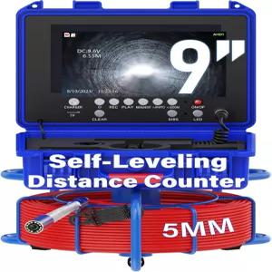 하수도 카메라 9인치 파이프 검사 30m 자동 수평 조절 기능 512Hz 위치 신호 12개 LED 조명이 있는 배수관