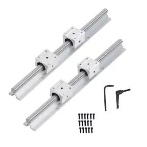 Waltyotur 2 PCS SBR 16-400mm 선형 가이드웨이 레일 4 SBR16CNC 장비용 UU 베어링 블록 슬라이더 및