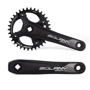 BOLANY MTB 170MM 사각 테이퍼 크랭크셋 104BCD 32T/34T/36T/38T/40T/42T 적용 가능한 좁은 와이드 톱니 체인링 산악자전거용 싱글 라운드 체인링