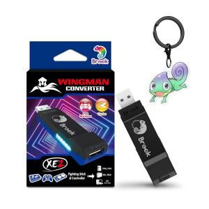 브룩 윙맨 XE2 무선 컨트롤러 어댑터 [독점 버전] PS5 PS4 XBOX 시리즈 닌텐도 스위치 스위치 2 PC용 2-IN-1 컨버터 터보 리맵 렉 없는 플레이 지원 키체인 포함