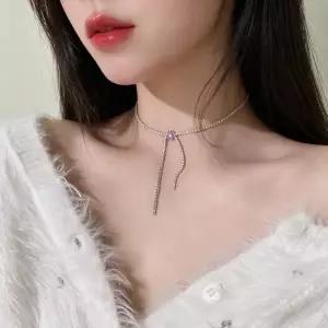 초커목걸이 크리스탈 큐빅 레이어드 데일리 쥬얼리 액세서리 포인트 목걸이 파티소품