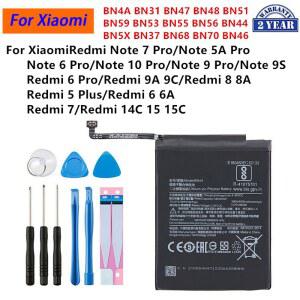 샤오미 레드미 노트 7 6 5A 9 9S 10 프로 레드미 9A 9C 8 8A 5 플러스 6 6A 7 레드미 14C 15 15C용 BN4A BN5X BN37 BN68 BN70 BN46 배터리