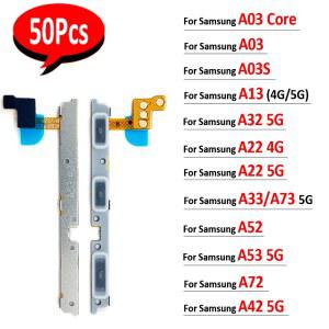 삼성 A03S A03 코어 A13 4G A22 A33 A73 A52 A42 A53 5G A72용 새 제품 전원 켜기 끄기 볼륨 측면 버튼 키 플렉스 케이블 50개