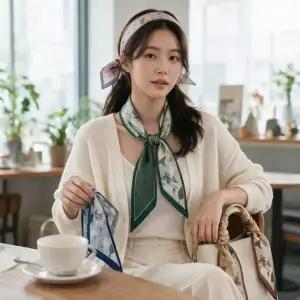 롱스카프 패턴 머플러 포인트 아이템 프릴 넥치프 목스카프 환절...
