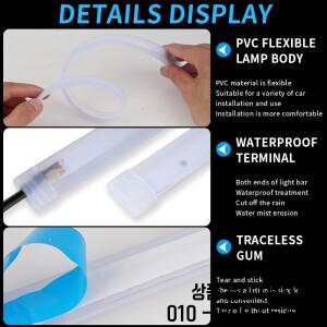 2pcs 12V 오토바이 회전 신호등 LED 주간 러닝 라이트 테일 DRL 방수 장식 스트립 브레이크 흐르는 빛