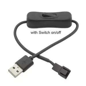 5V USB-3핀 케이블 변환 어댑터 컴퓨터 PC 케이스 CPU 팬 케이블용 CPU 전원 공급 연장선 30cm 스위치 코드