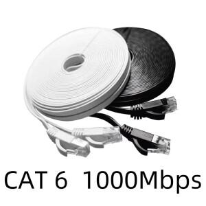 Cat 6 이더넷 케이블 1000M 네트워크 슬림 롱 플랫 인터넷 LAN 패치 코드 라우터용 고속 방수