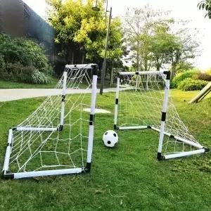 1세트 접이식 축구 골대 PP 소재 휴대용 실내/외 네트 탈부착 가능한 훈련 장비 및 축구공 포함