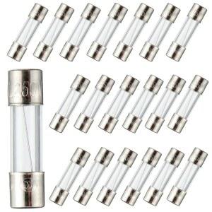 BOJACK 5X20MM 2A 2AMP 250V 0.2 X 0.78 INCH F2AL250V 패스트 블로우 유리 퓨즈 (20개입)