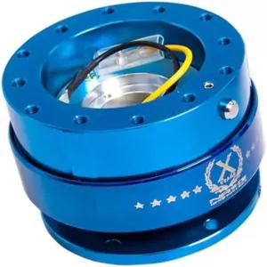 NRG Innovations Gen 2.0 스티어링 휠 퀵 릴리스 어댑터 6구 장착 볼트 포함 - 블루 바디/블루 링