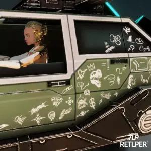 RETLPER 홀로그램 차량 스티커 손그림 패턴 라인 스트라이프 그래피티 세트 자동차 및 오토바이 장식 방수