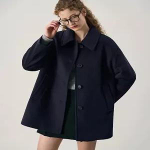 드로우핏 우먼 소프트 캐시미어 오버사이즈 하프 코트 [NAVY] DFWMCT3403NV 355251