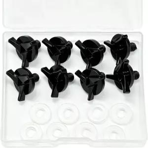 Huyopu 8PCS 오토바이 헬멧 나사 모토크로스 바이저 고정 키트 와셔 및 보관 상자 포함 모터 바이크 자전거