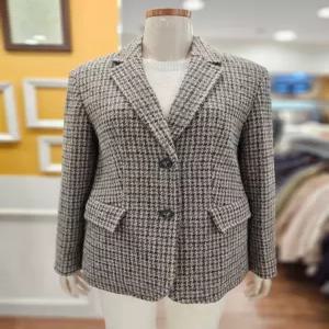 BCBG_노원점 부클 체크 자켓 B5D9J107