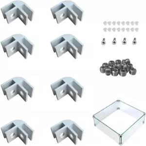 Xuoxeji 8 PCS 화염 가드 코너 하드웨어 화덕 바람 유리 부품 커넥터 키트 C 타입 장착 클립 소형