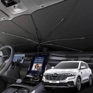 앞유리 원터치 햇빛가리개 차량용 소재 반자동 암막 트럭 우산 옆문용 전기 가족 SUV