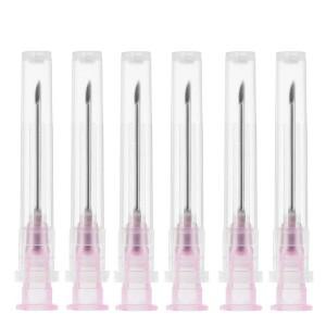20/100PCS 루어락 산업용 액세서리 바늘 18G 25mm/38mm 과학용 캡이 있는 개별 포장 일회용