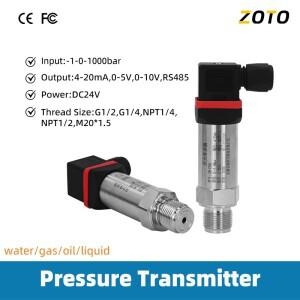 압력 트랜스미터 -1-0-1000bar 4-20ma 0-10V RS485 물탱크 오일 가스 G1/4 M201.5 나사형 센서
