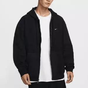 [나이키][국내매장판]나이키 솔로 스우시 플리스 풀집 후드집업 남성 블랙 HV1085-010