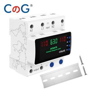 CG 조정 가능 ATS 과전압 전류 보호기 63A 110V 듀얼 선택기 LED 디스플레이 자동 스위치