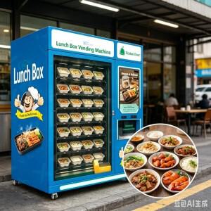 점심 도시락 자판기 맞춤형 자동 스마트 식사 디스펜서 상업용 보관함 스테인리스 스틸 셀프 서비스 솔루션