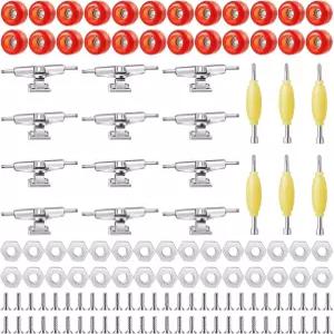 Jexine 6세트 DIY 핑거보드 키트 액세서리 미니 스케이트보드 부품 포함 12개의 브래킷 54개의 나사 30개의