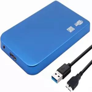 HUIOP 2.5인치 USB3.0 하드 드라이브 박스 SSD HDD 5Gbps 3TB 휴대용 파란색