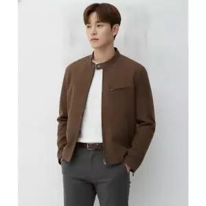 MUSINSA STANDARD 신세틱 스웨이드 레이서 재킷 [라이트 브라운]