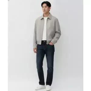 MUSINSA STANDARD 신세틱 스웨이드 미니멀 블루종 재킷 [라이트 그레이]
