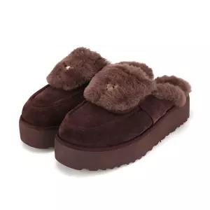 [바바라][본사운영] 바바라 소가죽 하트 장식 여성 퍼 로퍼뮬 4cm_BBI569