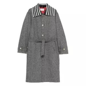 Drole De Monsieur 스트라이프 칼라 벨트 코트 CT147WV014 TP444104295