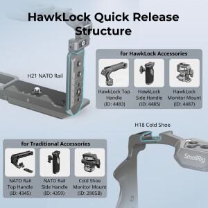 실리콘 손잡이가 있는 SmallRig ZV-E10 II 케이지  Sony HawkLock 퀵 릴리스 키트  플레이트 포함 -4949