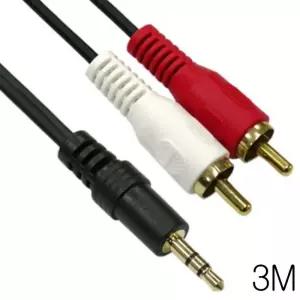오디오 스테레오 3.5mm to RCA 2선 변환 케이블 3M/35mm/AUX/3선/AV/연결/연장/앰프/스피커/영상/음향/TV